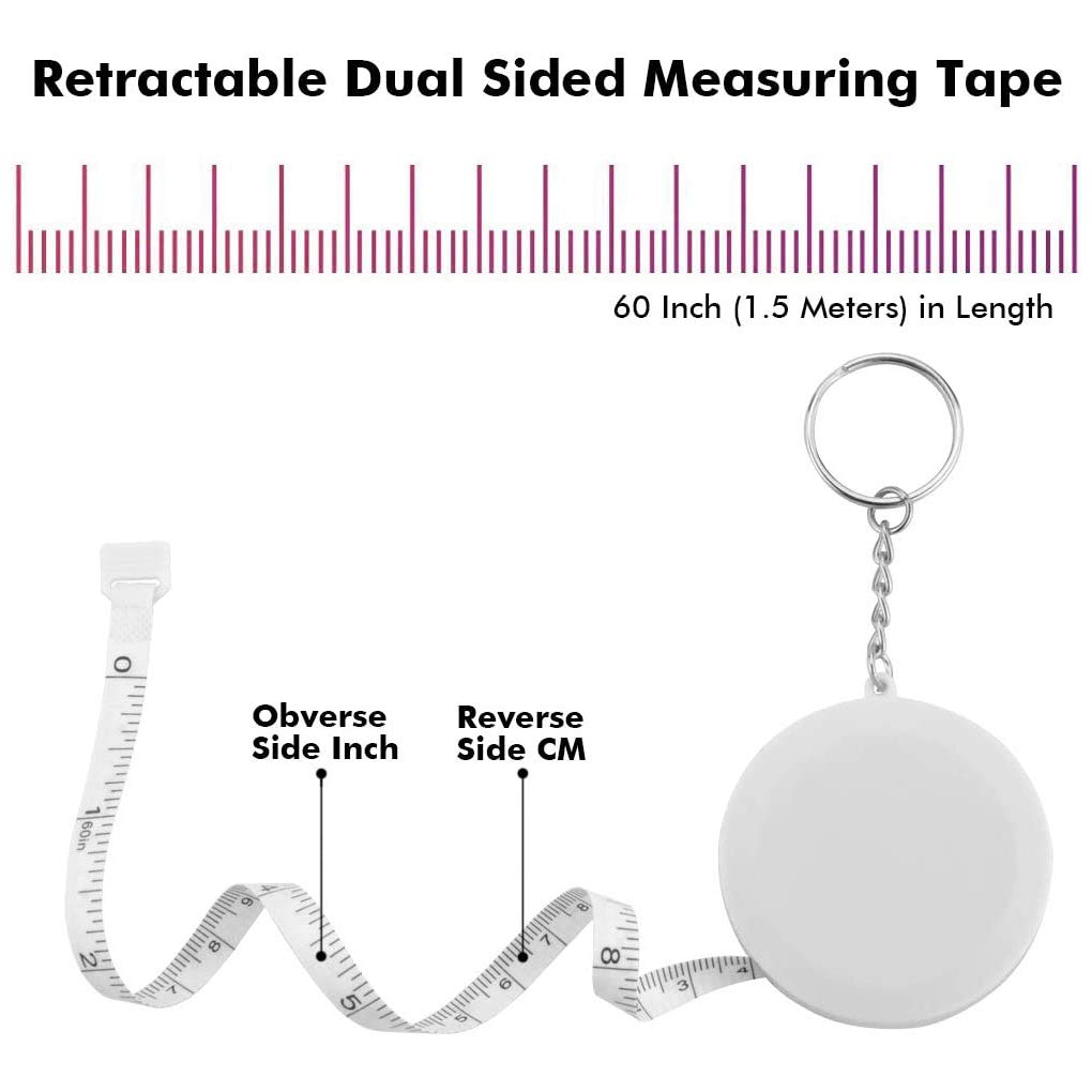 WINTAPE 2PCS Measuring Tape for Body,Soft Tape Measure for Body Sewing Fabric Tailor Cloth Craft Measurement Tape，60 Inch/1.5M Pink Retractable Dual Sided Measure Tape Set (WhiteandBlack)