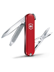 Victorinox Classic SD Swiss Army Knife, Small, Multi Tool, 7 Functions, Scissors, Nail File, Red