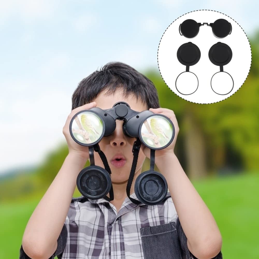 DONGKER 3Pcs Binocular Lens Covers, 42mm Rubber Objective Lens Caps with Outer Diameter 51-60mm for Binoculars