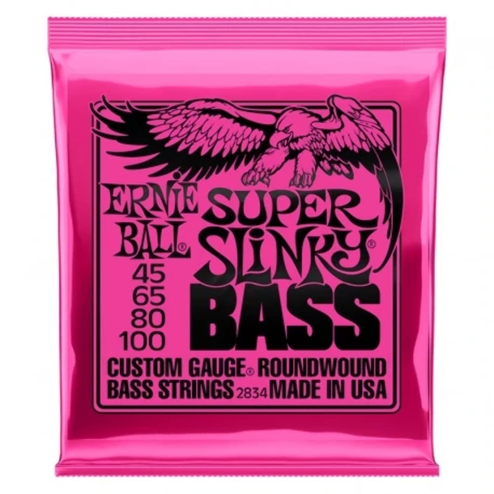 Ernie Ball Super Slinky Nickel Wound Electric Bass Strings - 45-100 Gauge