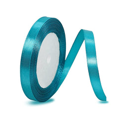 Turquoise Blue Ribbon 10mm x 23 Meters, Satin Fabric Ribbons for Gift Wrapping, DIY Crafts, Hair Bows, Florist Bouquets, Balloons, Sewing Projects, Wedding Party and Birthday Cake Decorations