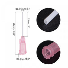 sourcing map 20 Pcs 20G Plastic Dispensing Needles, 1 inches PP Glue Needle Tube Blunt Luer Lock Tips with PP Flexible Needle for Liquid Glue Gun, Pink
