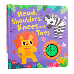 Bookoli - Heads Shoulders Knees and Toes Musical Book - Sing Along Nursery Rhymes - Kids Musical Book with Sound Button - Perfect Gift for Children - Board Book