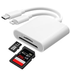 SD Card Reader for iPhone iPad, USB C Card Reader, Type C Card Reader with MicroSD/SD Dual Slot, Memory Card Reader Camera Card Reader USB C OTG Adapter, SD Card Reader for iPhone/iPad/Android/Camera