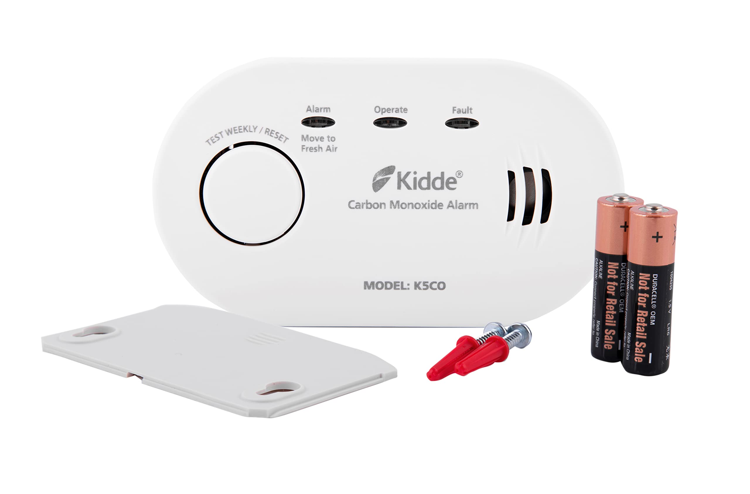 Kidde 5CO Battery Powered Carbon Monoxide Alarm 10 Year Life