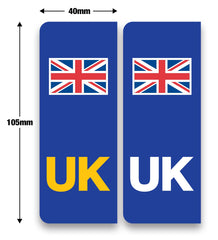 Signs247 Car Number Plate Vinyl Stickers - Durable UK Union Jack Flag and United Kingdom EU Design - Ideal UK Number Plate Stickers For Europe Travel - Weather Resistant, Easy-to-Apply Decals