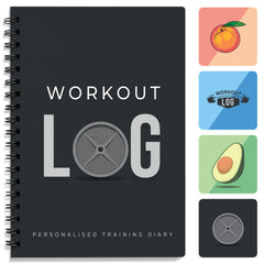 Workout Planner for Daily Fitness Tracking & Goals Setting (A5 Size, 6” x 8”, Charcoal Grey), Men & Women Home & Gym Training Diary by Workout Log Gym