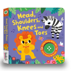 Bookoli - Heads Shoulders Knees and Toes Musical Book - Sing Along Nursery Rhymes - Kids Musical Book with Sound Button - Perfect Gift for Children - Board Book