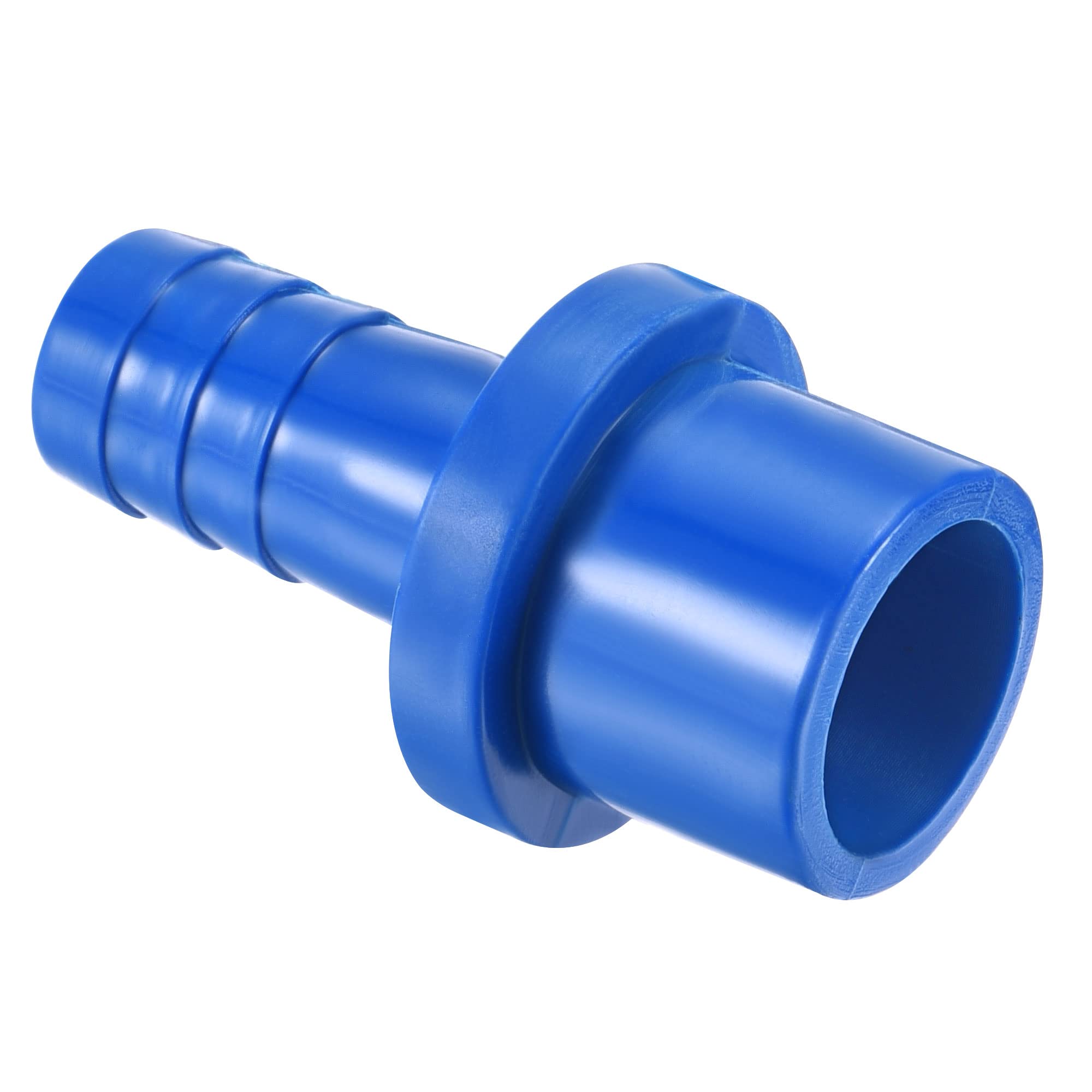 sourcing map PVC Pipe Fitting 12mm Barbed x 20mm OD Spigot Straight Tube Adapter Hose Quick Connector, Blue