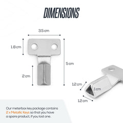 Gas Meter Box Key Pack of 2 Gas Meter Key Triangle Key for Electric Utility Meter Boxes Durable Steel Rust and Corrosion Resistant - Universal Fit