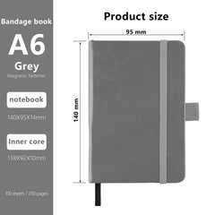 A6 Notebooks, Pocket Notebook Small Notebook Note Pads Hardback Notebook A6 Small Notepad Journal 200 Pages(100 Sheets)-Gray