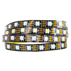 BTF-LIGHTING WS2812B GRB IC 1M 60LEDs/M Individually Addressable 5050SMD LED Strip Black PCB Only DC5V IP30 Non-Waterproof Full Color Flexible Pixel Strip Dream Color for DIY Decoration(Only Strip)