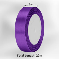 Purple Satin Ribbon 20mm Wide for Crafting Gift Wrapping Sewing, 22m Purple Ribbon Fabric Ribbon Polyester Ribbon Balloon Ribbon for Christmas Wedding Baby Shower Birthday Party Decorations