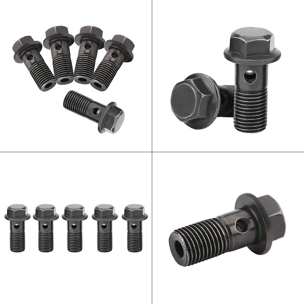 Motorcycle Brake Banjo Bolts for Brake Caliper Master Cylinder M10 x1.25/M10 * 1.0mm 5pcs (M10×1.25mm)andmotorcycle brake banjo boltandbrake caliper banjo boltsandrmz 450 caliper banjo bolt's