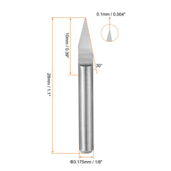 sourcing map Wood Engraving Bit Solid Carbide 3.175mm 1/8 inches Shank, 30 Degree 0.1mm Tip CNC Router Tool for Acrylic PVC MDF PCB Wood Carving, 10pcs