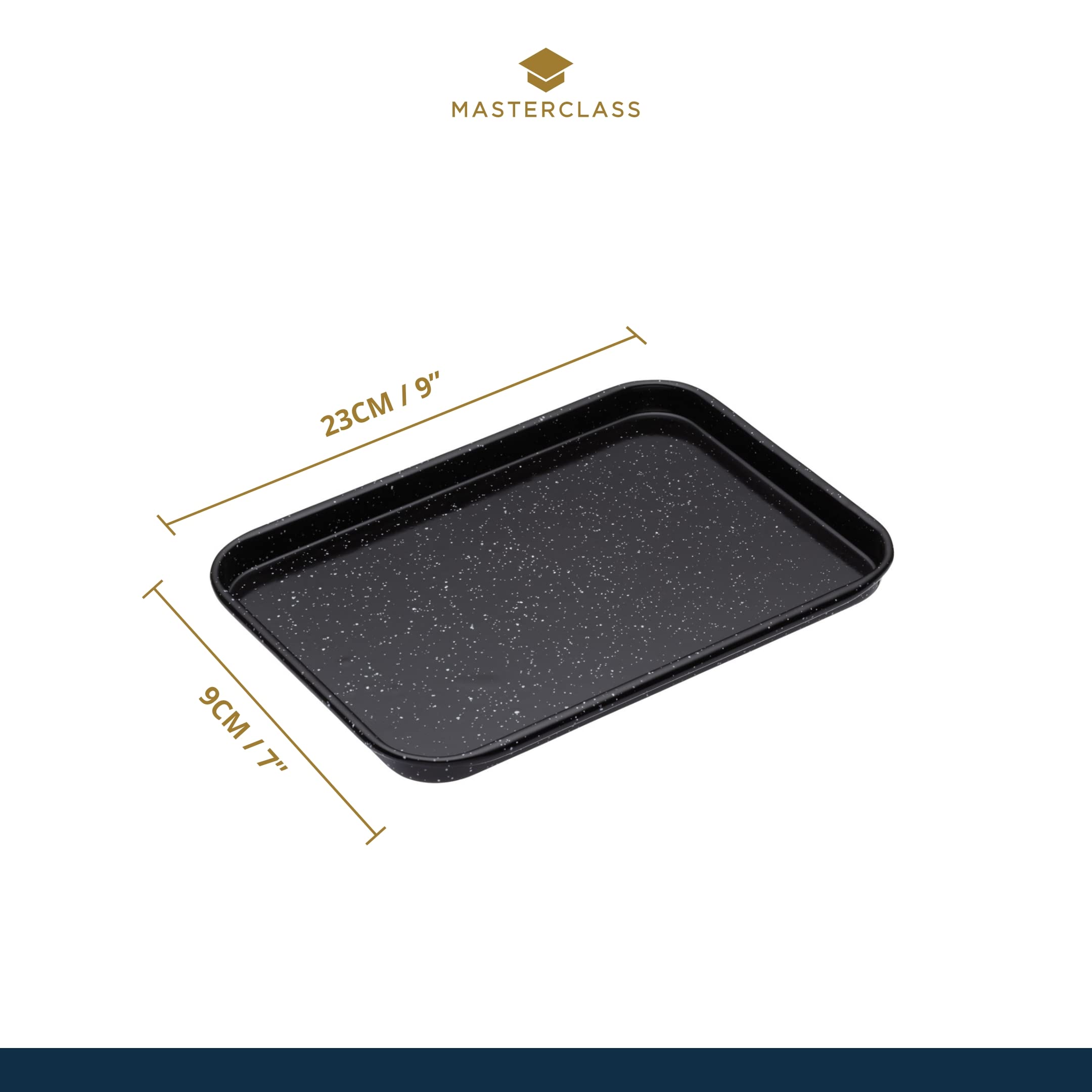 MasterClass Small Baking Tray, Scratch Resistant Vitreous Enamel and Induction Safe, 1 mm Thick Steel, 24 x 18 cm