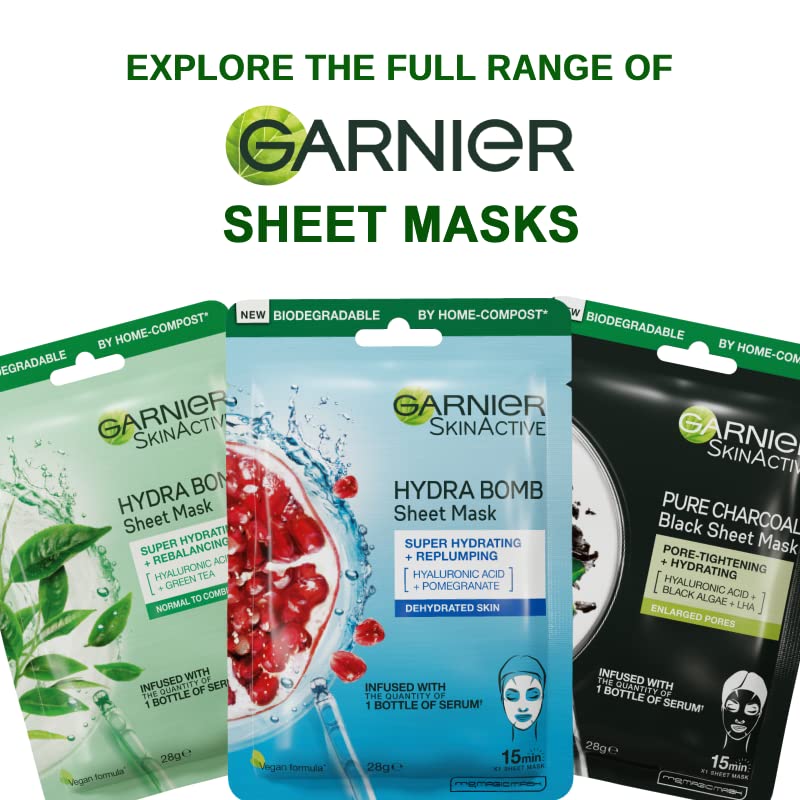 Garnier Nutri Bomb Milky Sheet Mask, With Coconut And Hyaluronic Acid Hydrated Glowing Skin, Intensely Nourishing & Restoring Milky Face Masks, Vegan Tissue