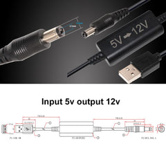 Step Up Converter,KUNCAN 5V to 12V 1A USB Step Up Voltage Transformer DC Power Cable with Barrel Jack Booster Module(5V-12V) for Camera, Desk lamp, Speakers, Blue Tooth Headset