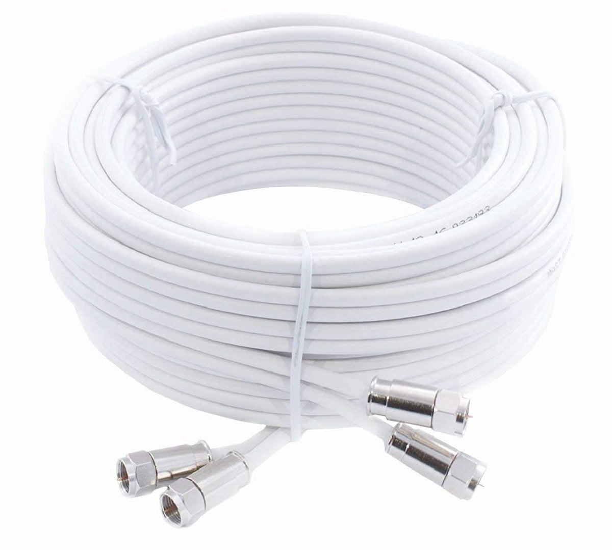 SSL Satellites 5 m Twin Satellite Shotgun Cable Extension Kit with Premium Fitted Compression F Connectors for Sky Q HD and Freesat - White (5M, WHITE)