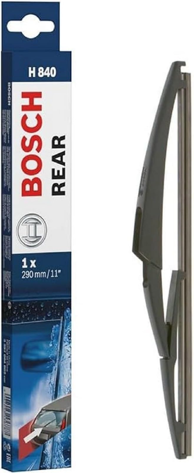 Bosch Wiper Blade Rear H840, Length: 290mm – Rear Wiper Blade, black