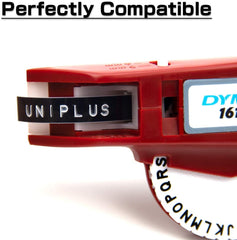 UniPlus Compatible Dymo Embossing Label Tape for Dymo Omega Embosser 9mm Omega S0717930 Junior S0717900 Tape for Motex E-101 E-303 E-202 Label Maker, Gold/Champagne Gold/Clear/Silver/Black, 6-Rolls