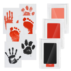 WHEELIO Baby Hand and Footprint Kit, Inkless Hand and Footprint kit with 3 Ink Pads and 6 Imprint Cards, Paw Print Kits for Dogs, Cat - Black