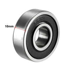 sourcing map 6201-2RS Ball Bearing 12mm x 32mm x 10mm Double Sealed 180201 Deep Groove Bearings, Carbon Steel (Pack of 2)