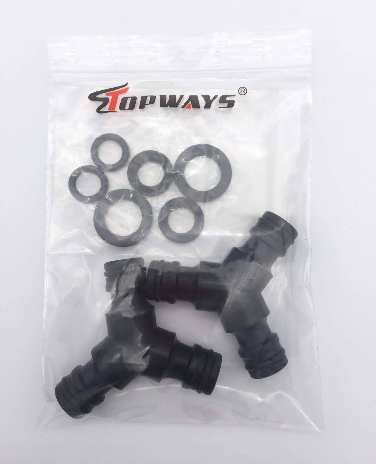 TOPWAYS 2 pack Snap On Hose Splitter (3 Way) 1/2 inches Y Male Garden Hose Connector