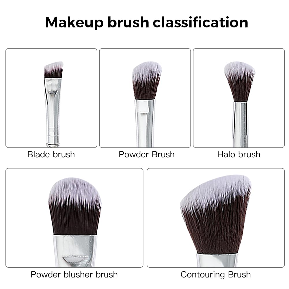 [5 Pcs] Stitch Makeup Brush Set, Lilo and Stitch Gifts Cosmetic Brushes for powder eyeshadow blushes lips, Portable Kawaii Makeup Brush Set, Stitch Gifts for Girl Women