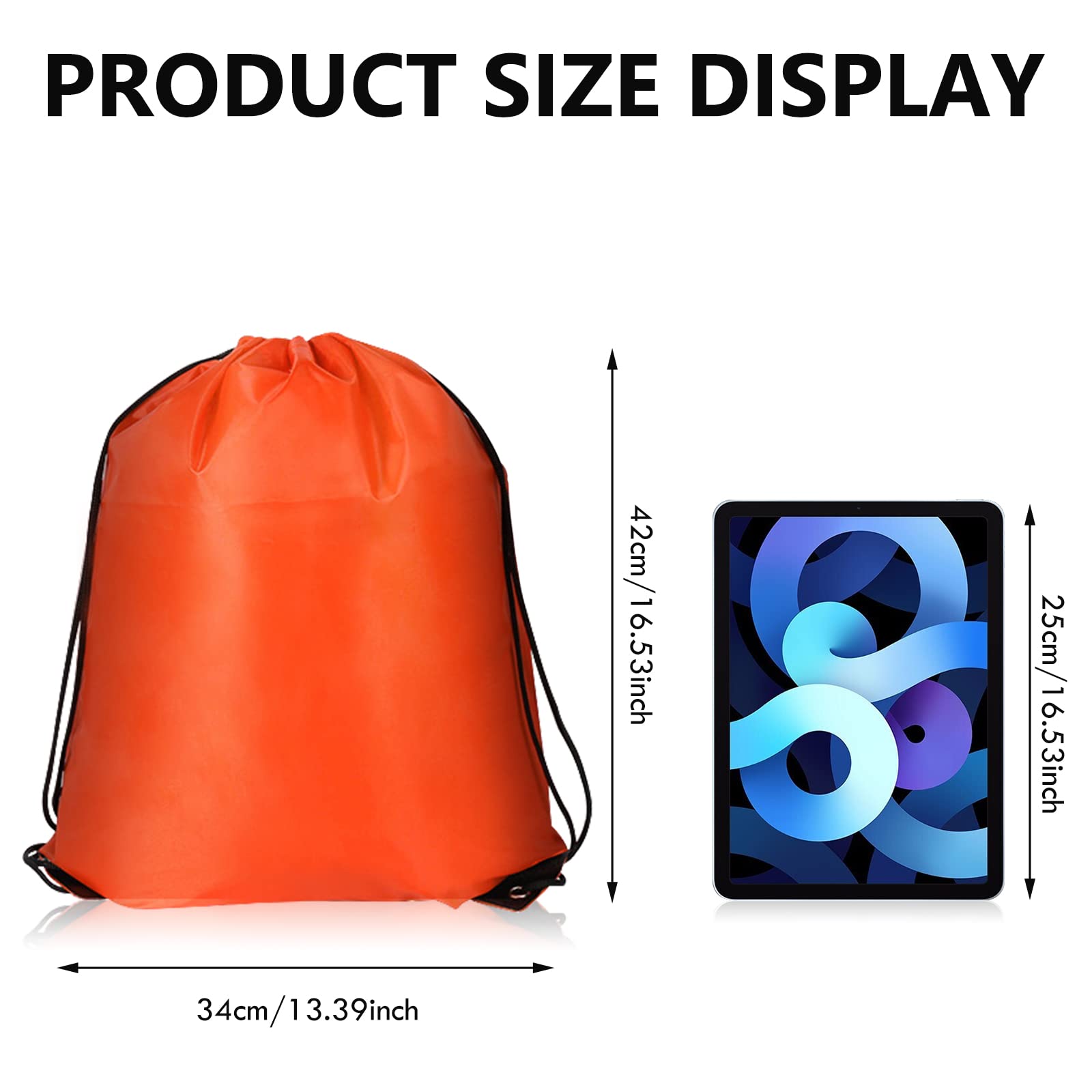 AURUZA 2PCS Drawstring Bags,PE Bags Drawstring Gym Bag,String Swimming Bag Trainer Bag Personalised Drawstring Bag, Suitable for Sports,School,Gym,Travel,Swimming and Various Activities(PurpleandOrange)