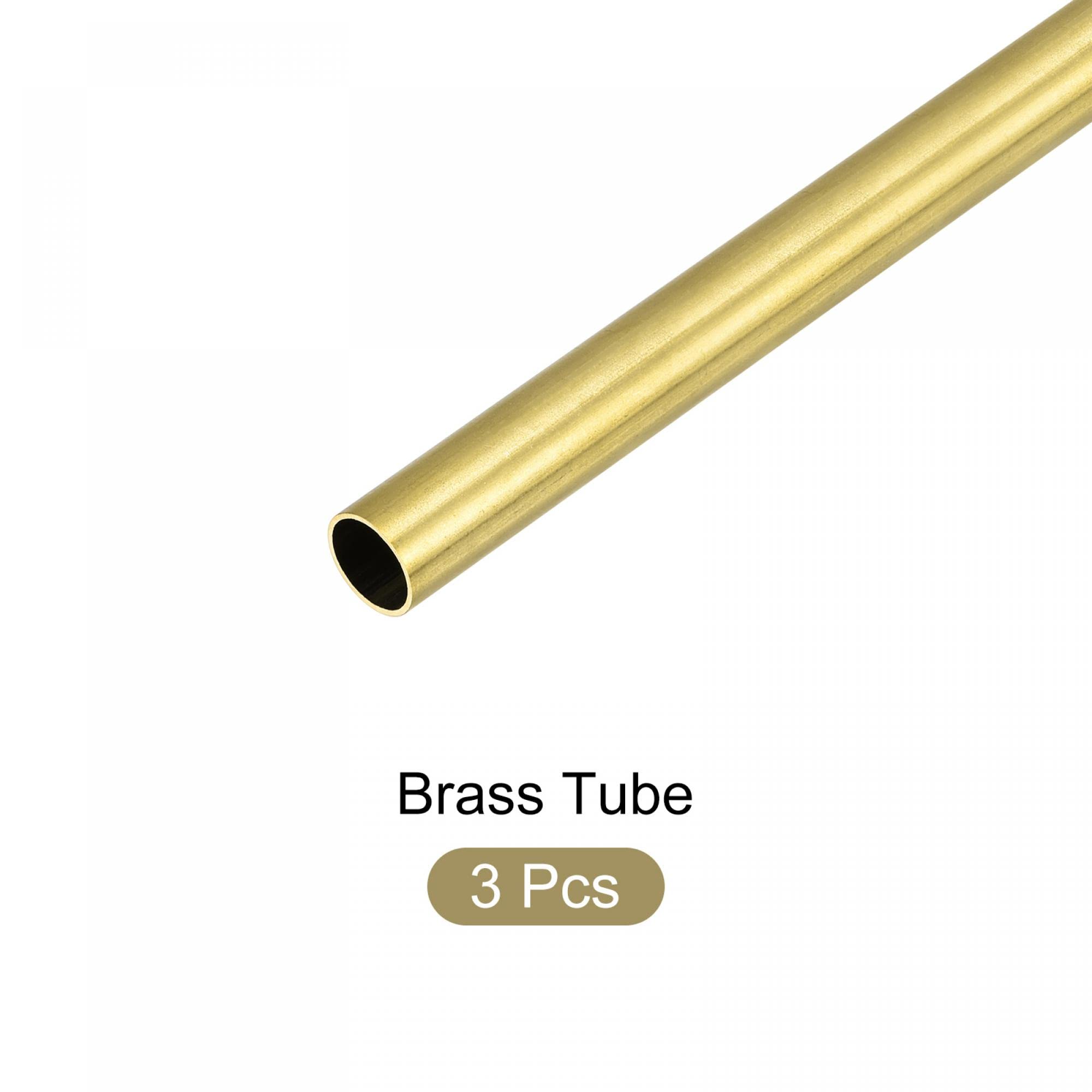 sourcing map Brass Tube (9mm OD x 0.5mm Wall T x 200mm L) 3Pcs, Straight Tubing - for Home Furnishing, Machinery, DIY Handicraft