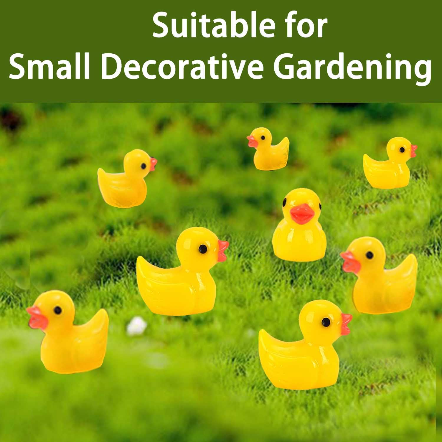 100PCS Mini Resin Ducks, Realistic Shape Tiny Ducks Cute Miniature Toy Baby Bath Time Toys Mini Rubber Ducks Ornaments for Aquariums, Dollhouses, Potted Plants, Garden Landscapes Decoration