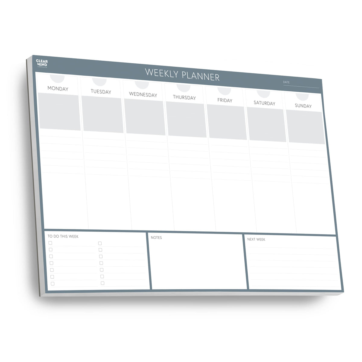 Weekly Planner Desk Pad by Clear Mind Concepts® – A4 Size - 52 Tear Off Sheets Undated 120gsm Thick Paper