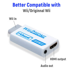 Mcbazel Wii hdmi Adapter, Wii to HDMI Converter,Full HD 1080P Video Adapter Converter With 3.5mm audio