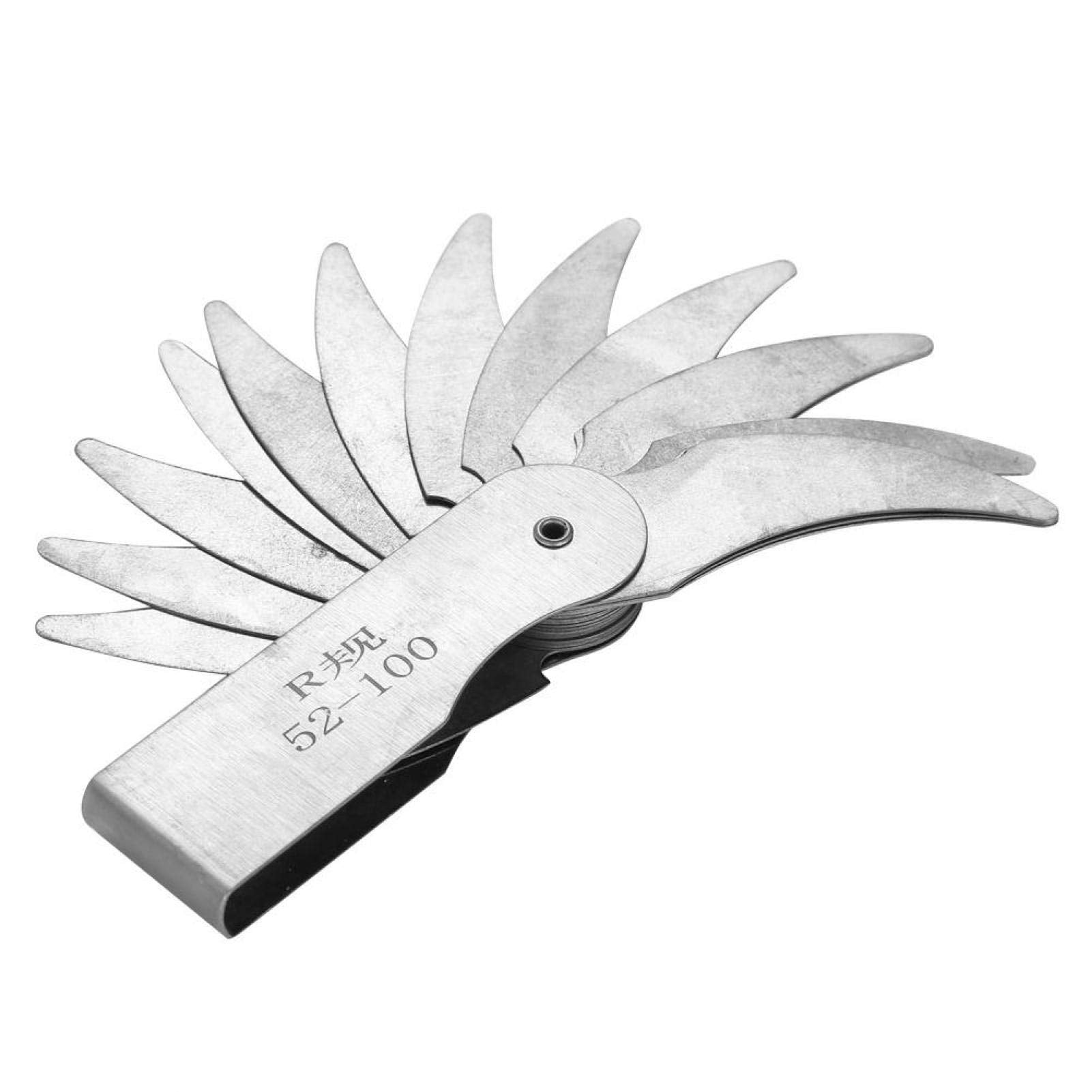 Radius Gauge Portable Stainless Steel Radius Fillet Gauge External Internal Concave Convex Measuring Tool with Clear Marking