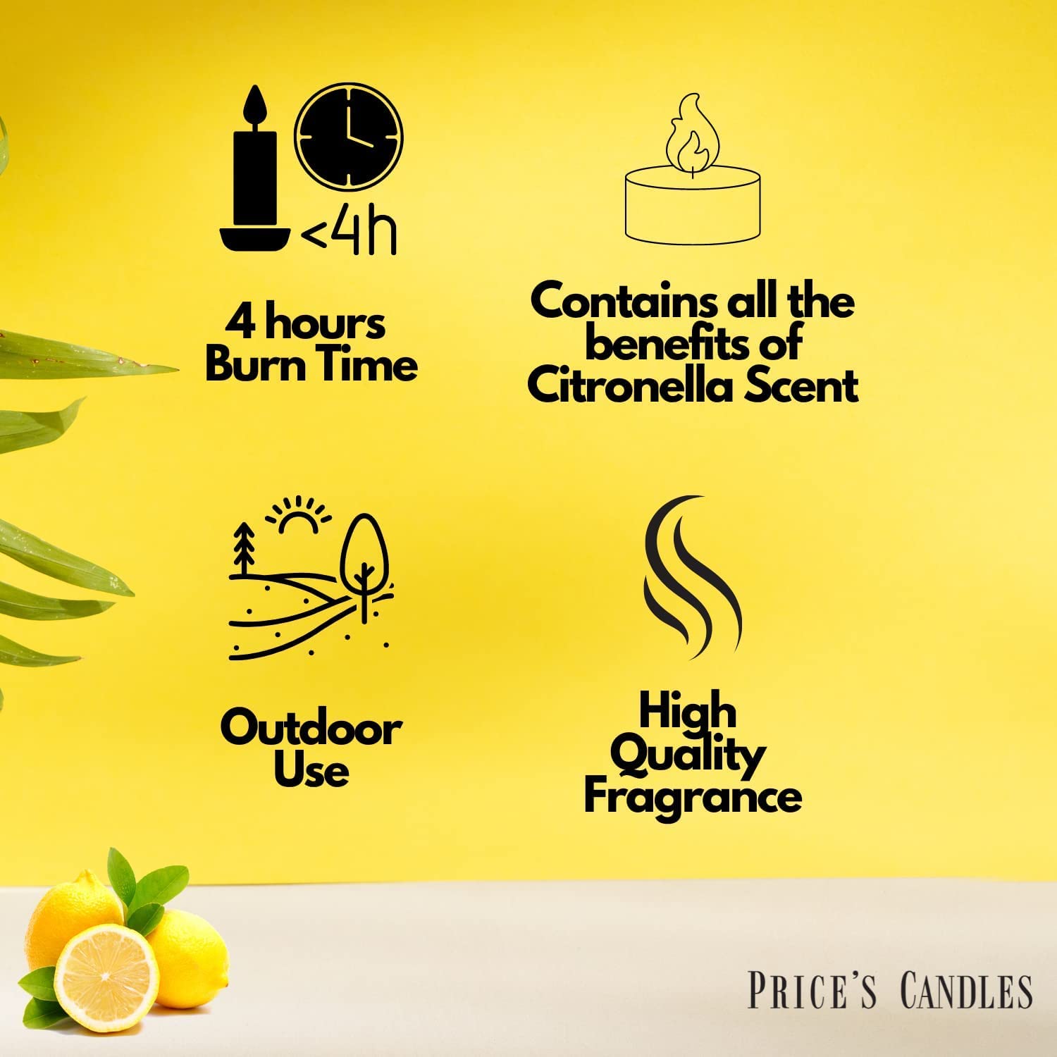 Price's Candles Citronella Tealights Pack of 25 (Citronella Range)