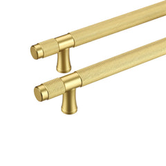 AITITAN 1 Pack Gold Cupboard Handles Knurled - 128mm Hole Spacing (180mm Length) Gold Kitchen Cupboard Handles, Wardrobe Door Handles and Kitchen Door Handles