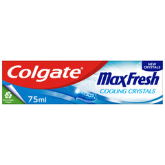 Colgate Max Fresh Toothpaste with Cooling Crystals 75ml   fresh breath toothpaste   Fresh FX technology for 10X longer lasting cooling*   helps to fight cavities   keeps teeth white