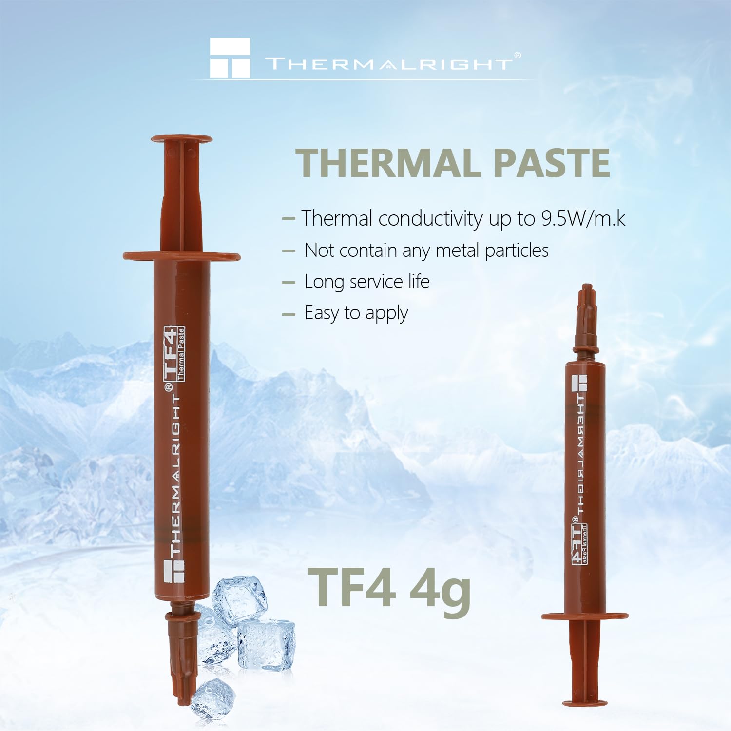 Thermalright TF4 4g Thermal Compound Paste for Coolers, Heat Sink Paste High Durability 9.5W/m.k-4 Grams,Graphic Card CPU Thermal Grease, Laptop Thermal Grease(TF4 4g)