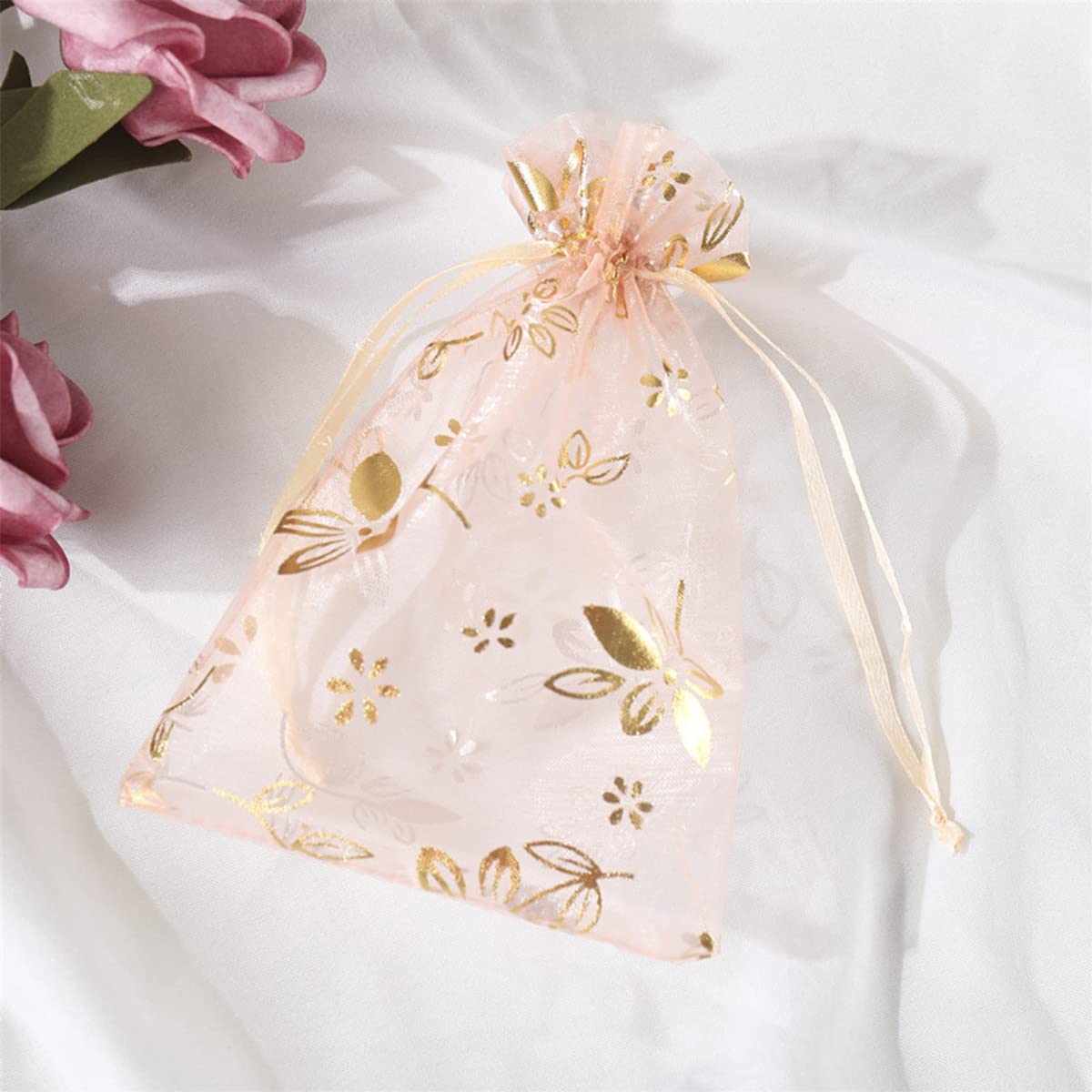 FAVORTALK Organza Bags with Drawstring Organza Gift Bags Favour Bags Jewellery Pouches for Wedding Birthday 10x15cm/ 3.9 x 5.9 inches 30Pcs Ivory