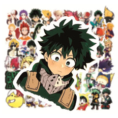 Yangsiw My Hero Academia Stickers for Laptop, Cars, Phone, Water Bottle, Skateboard, Suitcase, Guitar, Pad, Cute Anime Vinyl Stickers, Waterproof, Scrapbook Stickers 50pcs …