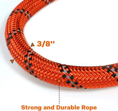 Taglory Rope Dog Lead with Soft Padded Handle, 1.2m Reflective Dog Lead and Multi-Colour for Medium Dogs, 1.0cm, Orange