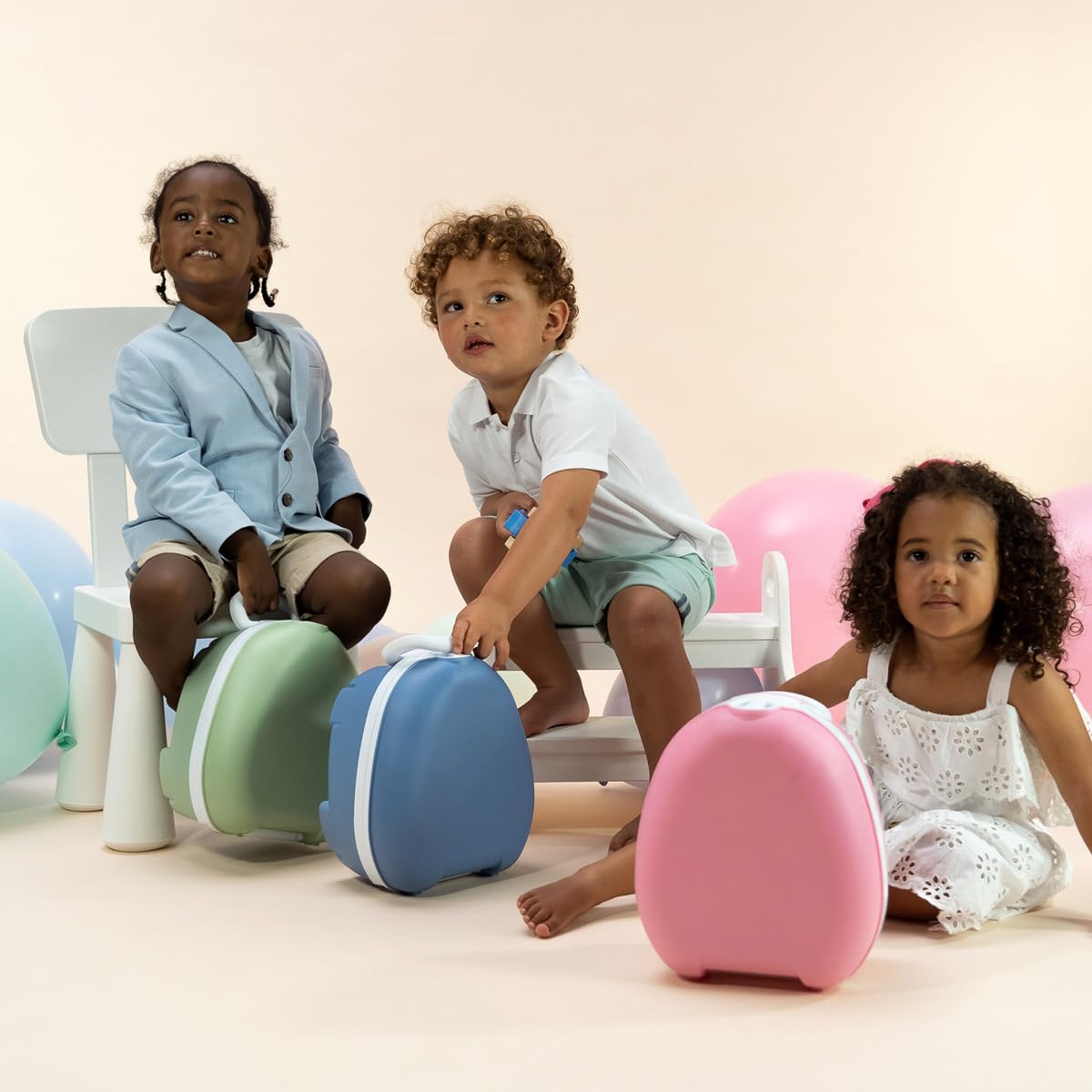 My Carry Potty - Blue Pastel Travel Potty, Award-Winning Portable Toddler Toilet Seat for Kids to Take Everywhere