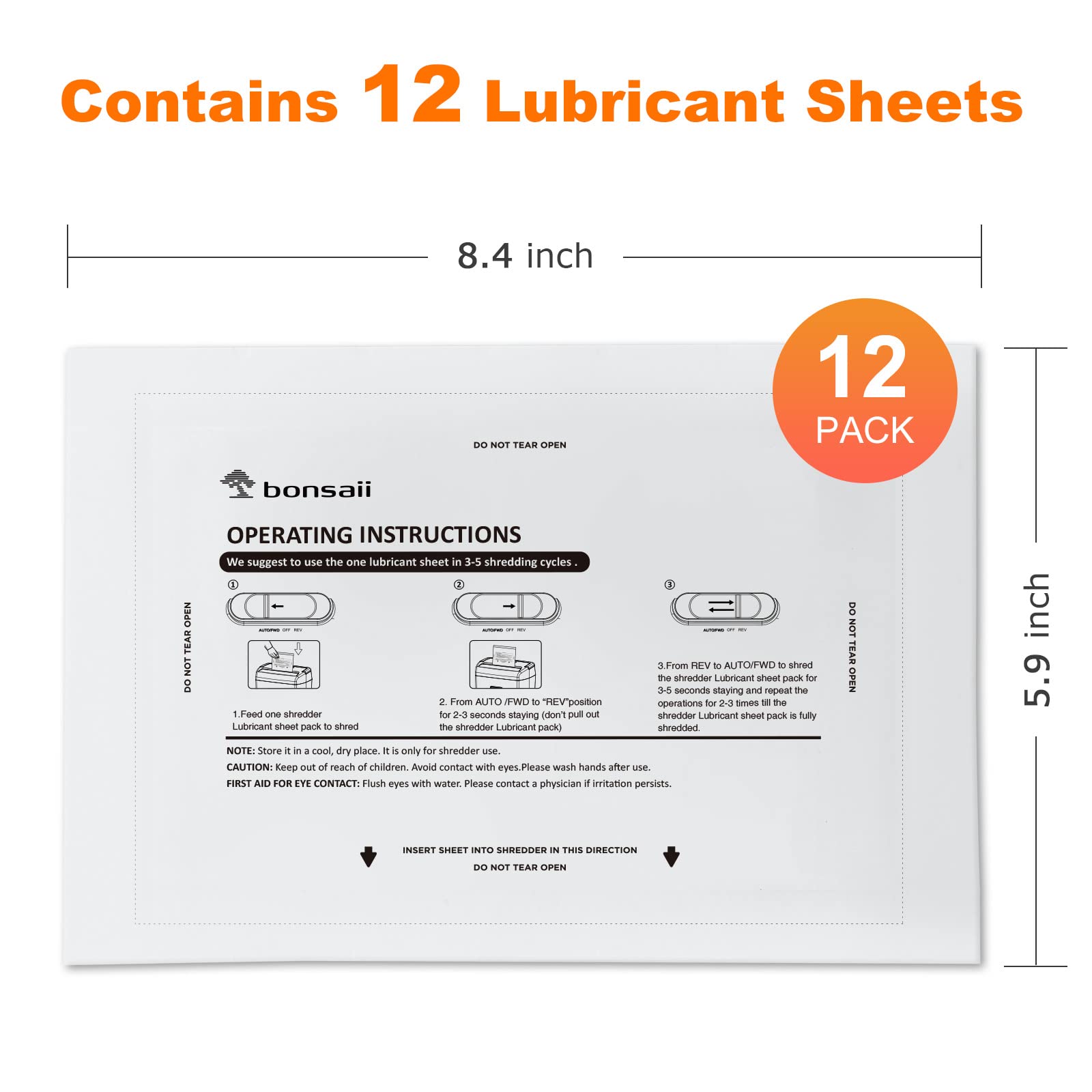 Bonsaii Paper Shredder Lubricant Sheets - Pack of 12