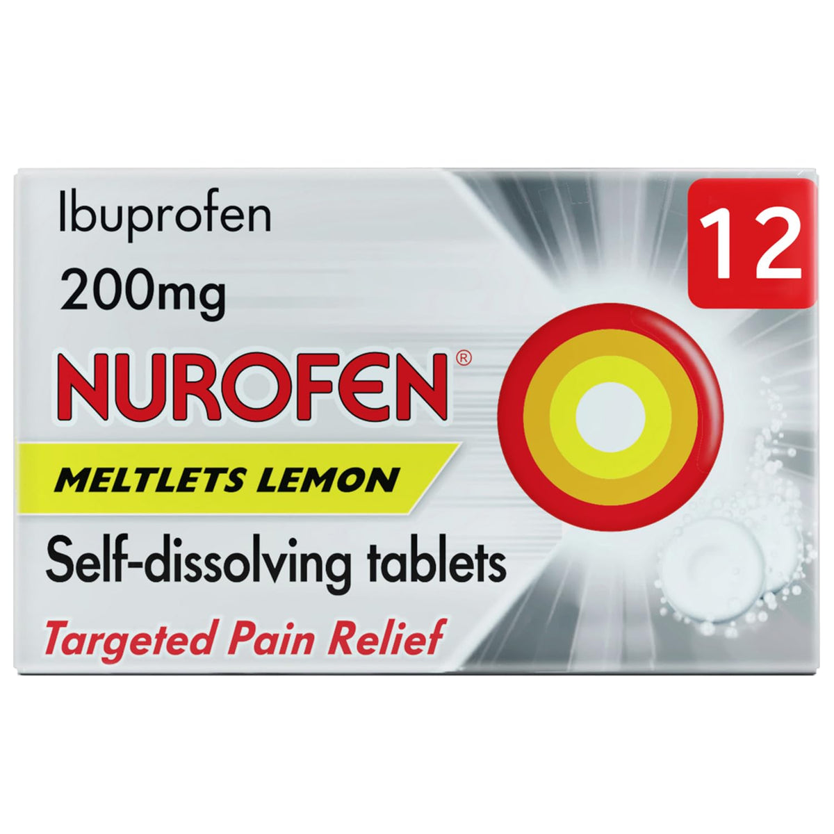 Nurofen Targeted Pain Relief Ibuprofen Lemon Meltlets 12s