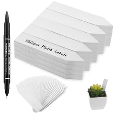 Cobee Reusable Plant Labels, Garden Plant Name Tags with Pens Waterproof Plastic Plant Labels for Outdoor Plants for Seed Herb Seedling Vegetable Flower Floral Potted Plants(White, 150 Pieces)