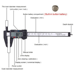 Yakamoz 6inch/ 150mm LCD Digital Caliper Electronic Vernier Micrometer Measuring Tool