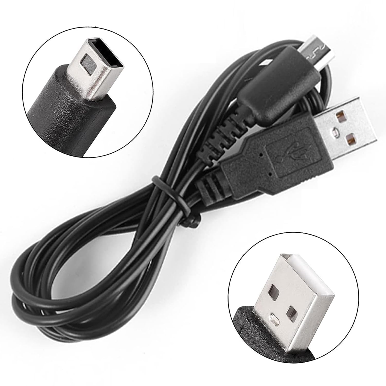 Rtinle Charger Cable For Nintendo DSi/DSi XL / 3DS / 3DS XL,Charging Cable for Nintendo DS Lite(DSL NDSL),Black(1.2M)