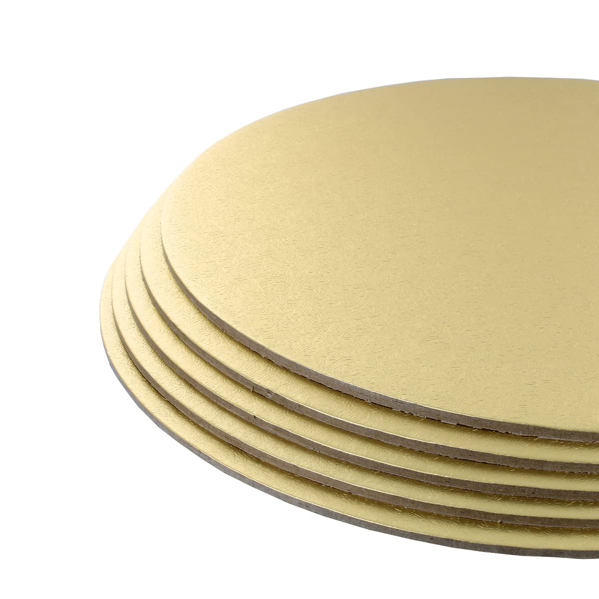 Culpitt 10 inches Double Thickness Cake Card, Pale Gold Boards, Cut Edge, 3mm Thick, 5 Pack - 10 Inch, 90276