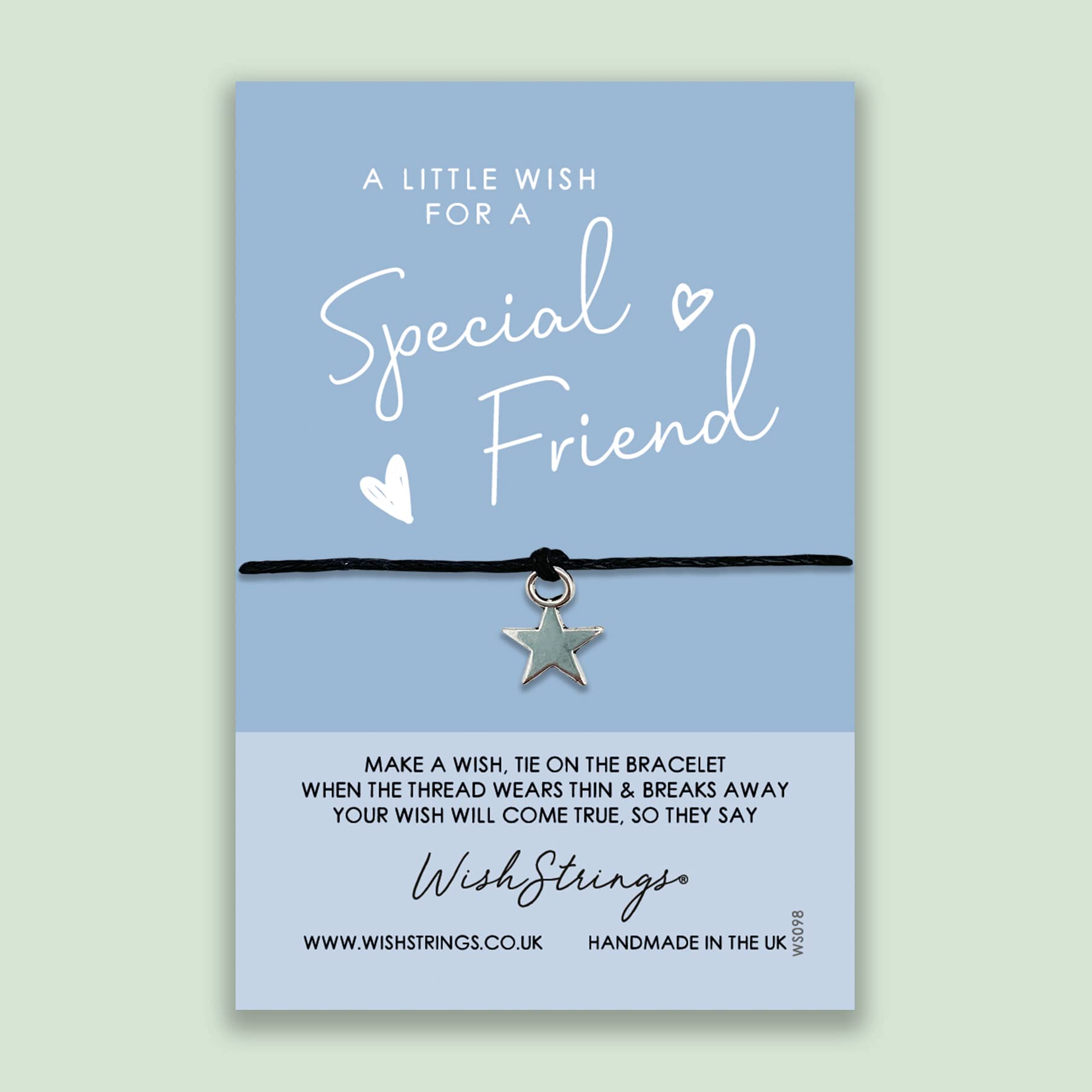 Special Friend, WishStrings Wish Bracelet on Gift Card   Thoughtful Gift under 5 pound   Sentimental Jewellery   Make a Wish best friends friendship bracelet